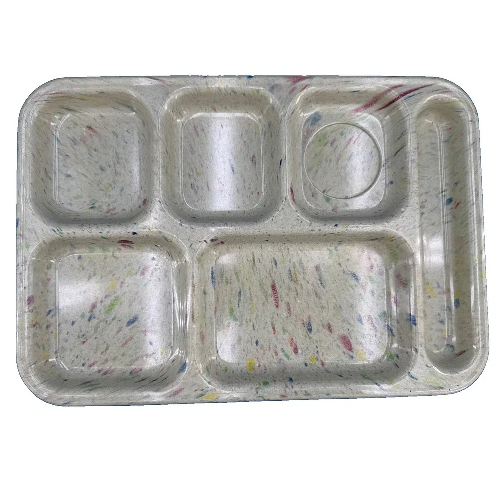 Dallas Ware Confetti Spatter Melmac Divided Dinner Lunch Serving Tray # P-71